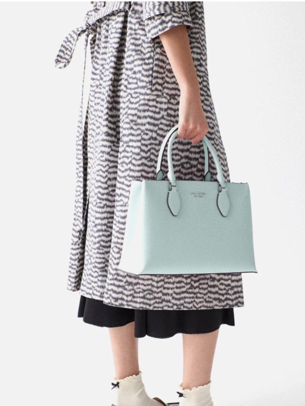 New Kate Spade Rae Medium Satchel Saffiano Lake Mist